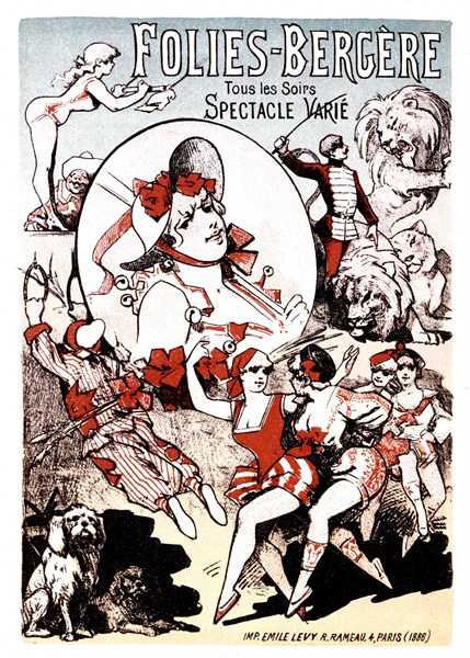 Advertising poster by A. Choubrac for the Folies-Bergère cabaret
