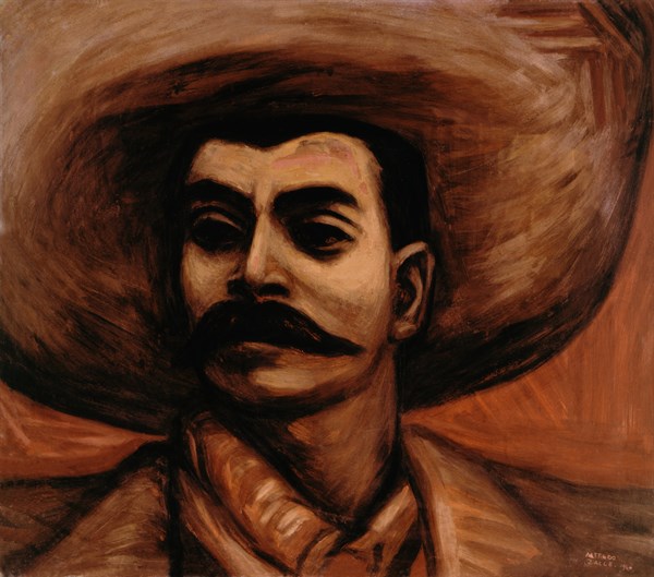 Detail of a fresco by L. Zalce, Zapata