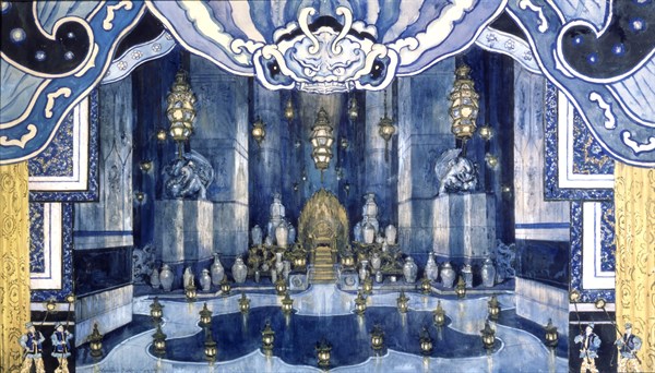 Alexandre Benois, Sketch for a stage decoration in the act II of the play 'Nightingale'