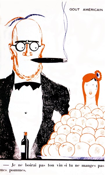 Iribe, Caricature sur le commerce franco-américain