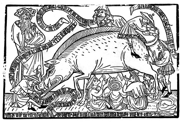German school. Satiric piece against the Jewish people