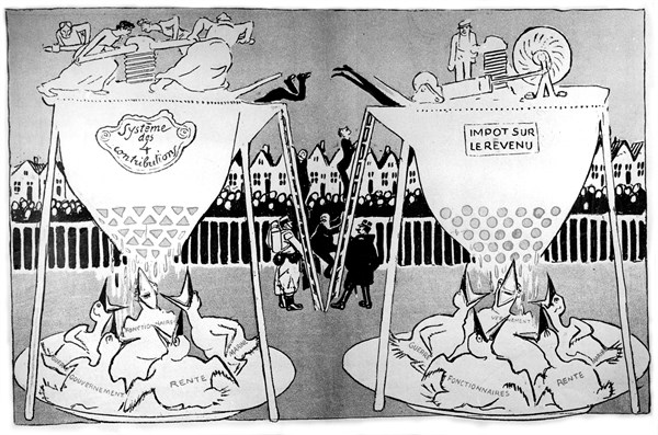 Grandjouan, Caricature de "l'Assiette au beurre" à propos des impôts