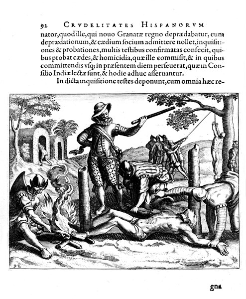 de Bry, The cruelty of Spanish men in America