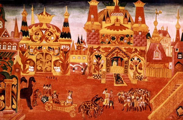 Natalia Gontcharova (1881-1962). Maquette et décor du "Coq d'Or" de Rimsky-Korsakoff