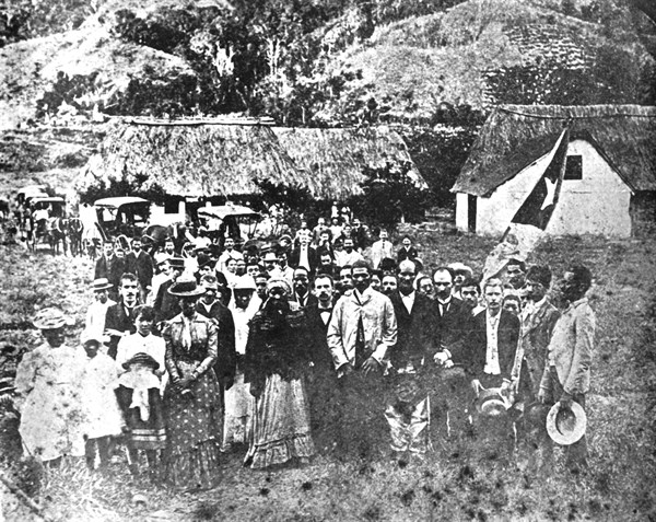 José Marti, poète cubain, au milieu de ses compagnons au moment de la guerre d'indépendance
