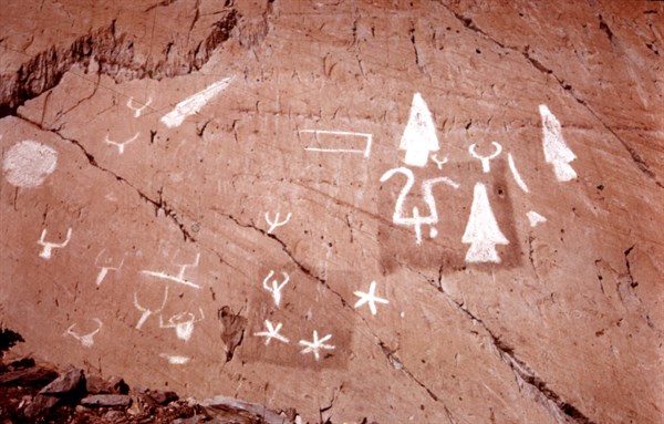 Alpes maritimes département. Vallée des Merveilles ('Valley of wonders'). Rock paintings