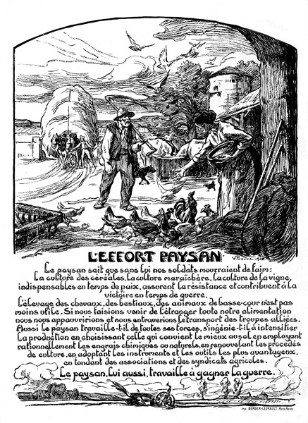 Prouvé, 'Support the French farmers who contribute to the war effort', 1918
