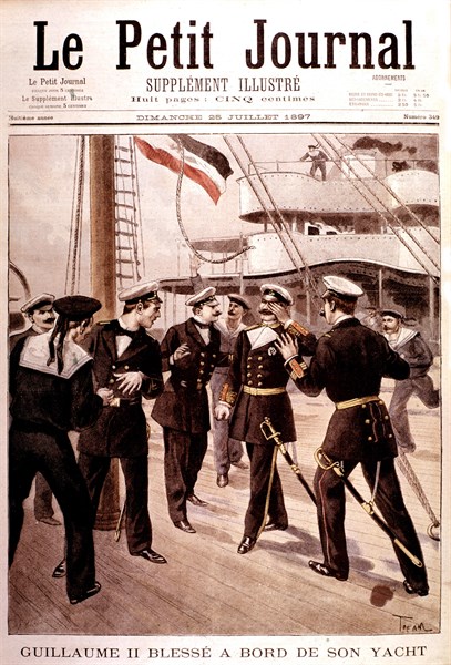 Emperor of Germany William II, injured aboard his yacht (1897)