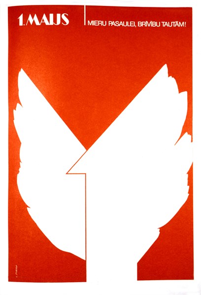 Propaganda poster by Laimonis Sensbergs. "May Day 1979"