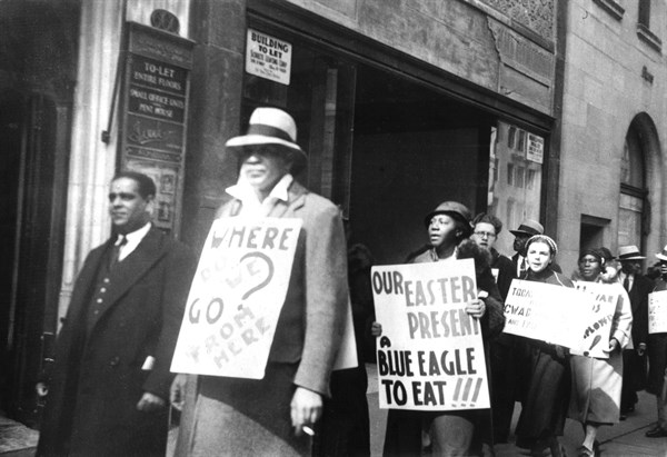 Demonstration of unemployed workers