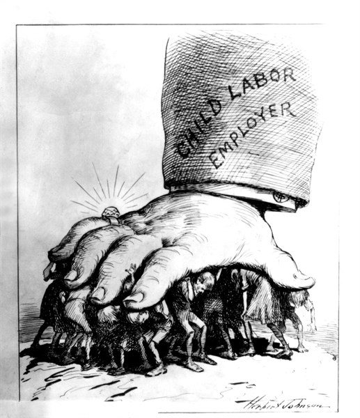 Engraving by H. Johnson. Enrichiment of children employers