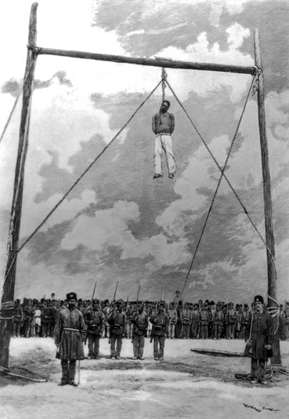 Execution of the murderer of the Shah of Persia