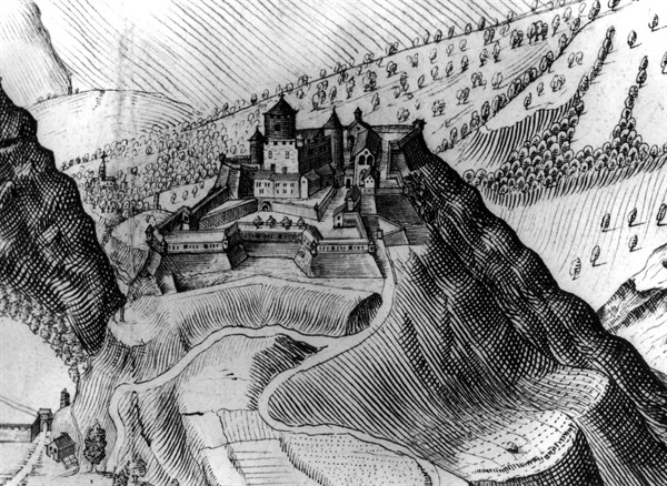 View of the castle of Exilles, in the Suze Valley (south of France), where the Man in the Iron Mask was imprisoned