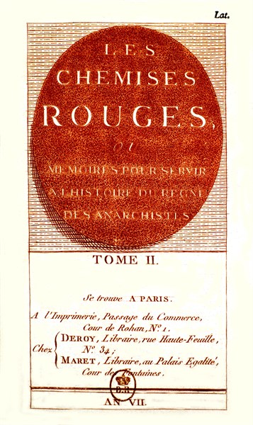 Frontispiece of the 'Red Skirts', published in Year VII of the French Revolution