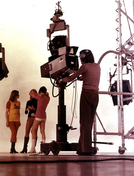 Shooting of a movie in a studio at the Buttes Chaumont, Paris