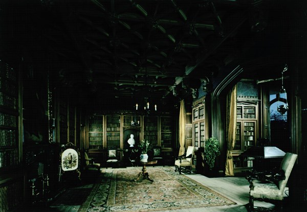 Vue de la bibliothèque de Sir Walter Scott à Abbotsford
