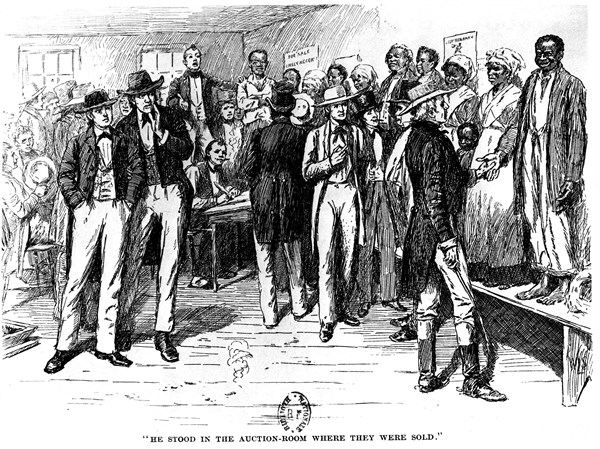Une vente d'esclaves du temps de Lincoln