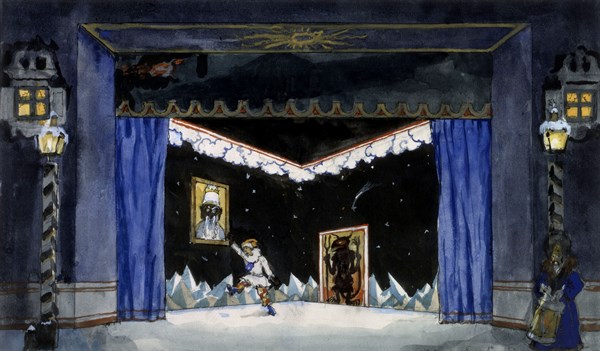 Alexandre Benois, Sktech for a stage decoration for 'Petrouchka' by Stravinsky (1947)