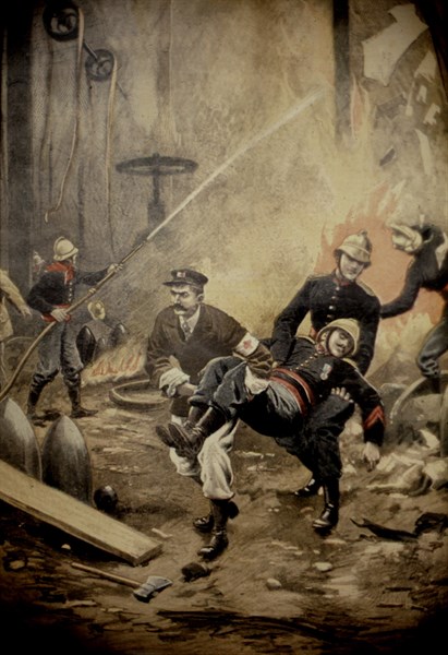 Incendie d'une usine à Saint-Denis, 1899