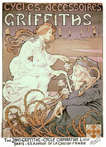Poster by H. Thiriet, Advertisement for Griffith bicycles