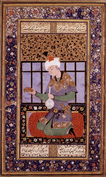 Miniature persane. Ecole de Boukhara. Jeune prince