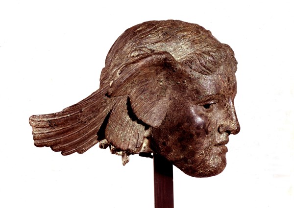 Bronze. Tête du Dieu Hypnos (Dieu du sommeil)