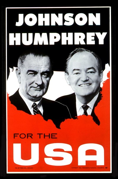 Election campaign poster, Johnson and Humphrey