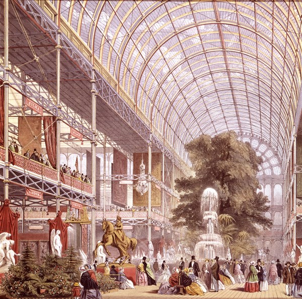 Queen Victoria and Prince Albert inaugurating the great 1851 exhibition. The Crystal Palace (detail)