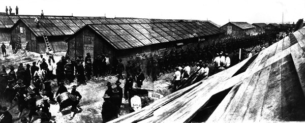 Soldats américains au camp n° 1 ou Grand Camp à Saint-Nazaire