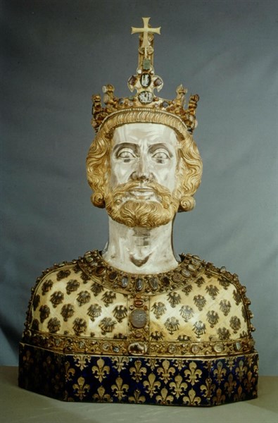 Trésor d'Aix-la-Chapelle. Chef reliquaire de Charlemagne