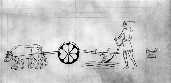 Manuscrit latin,"Pierre Lombard ou les Epîtres de Paul", laboureur