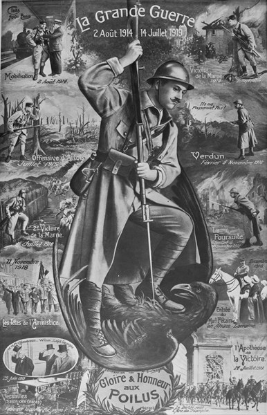 Affiche "Gloire et honneur aux Poilus"