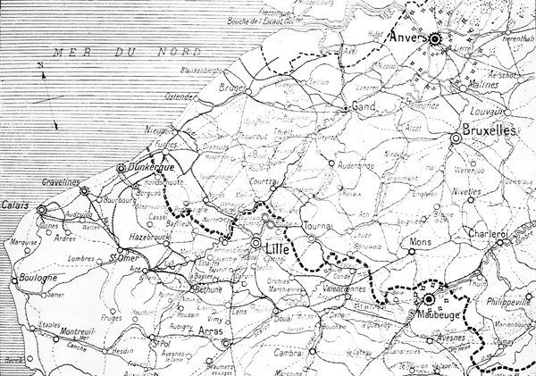 Map of the Franco-Belgian border