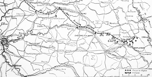 Carte de la première bataille de la Marne