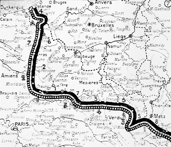 Map of the location of the armies on the 15th November 1914