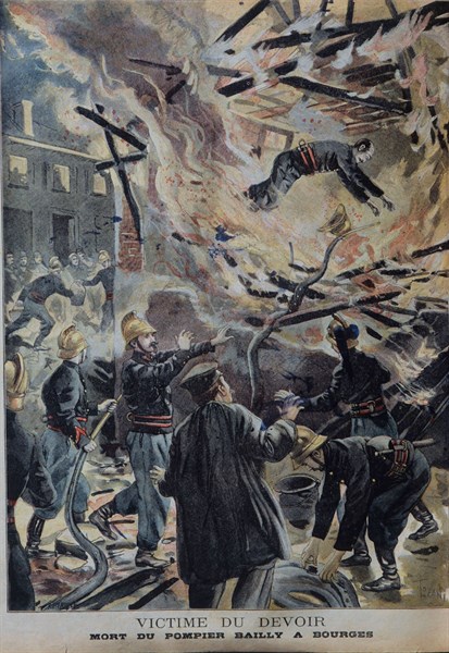 Death of Firefighter Bailly at Bourges, 1898
