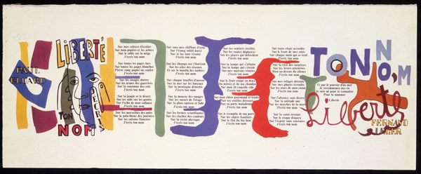Léger, Illustration of the poem 'Liberté' by Paul Eluard