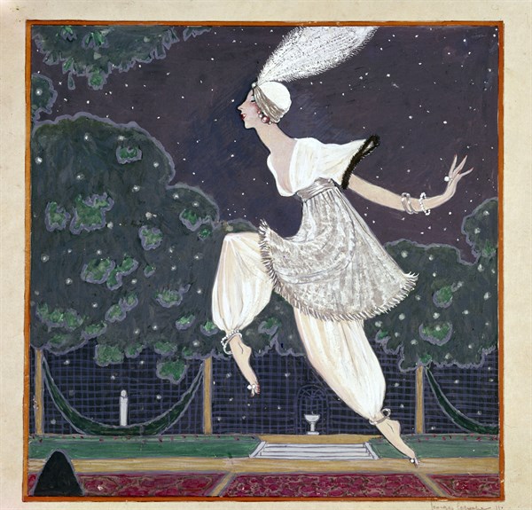 Georges Lepape, Denise Poiret at 'The Thousand and Second Night' party