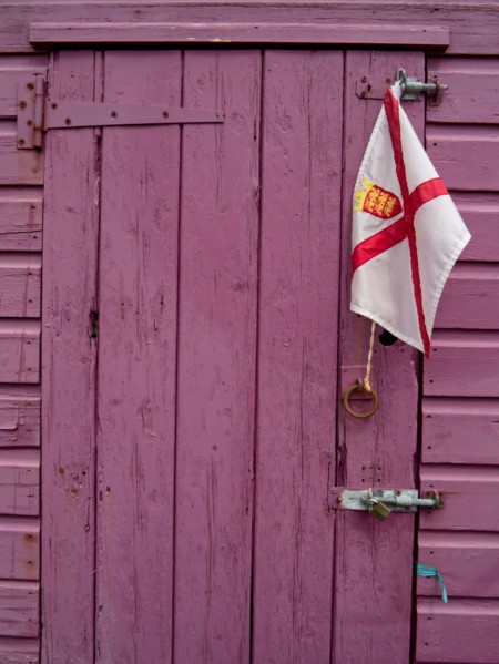 Porte avec le drapeau de Jersey