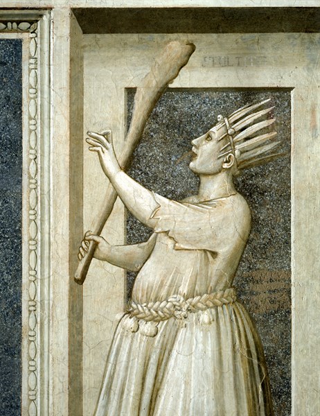 Giotto, Allegories of Virtues and Vices: Stupidity