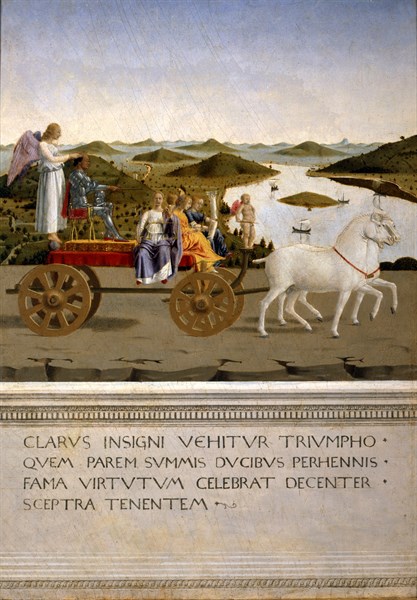 Piero della Francesca, Triomphe allégorique des vertus des époux