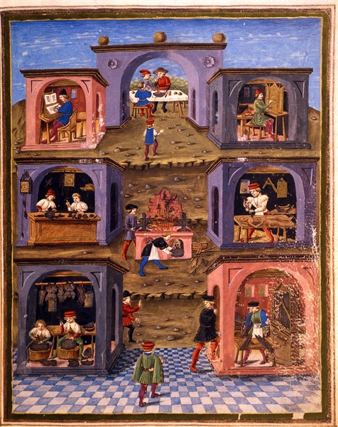 Craftsmen working in their shops