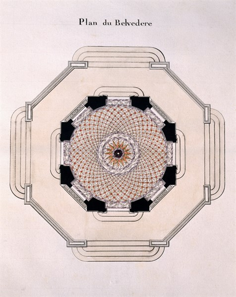 Petit Trianon à Versailles : plan du Belvédère