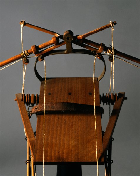 Model of a machine drawn by Leonardo Da Vinci