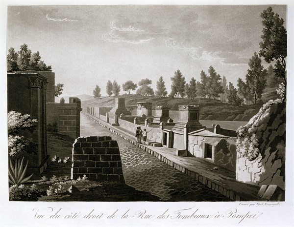 Fumagalli, Vue du côté droit de la rue des tombeaux à Pompei