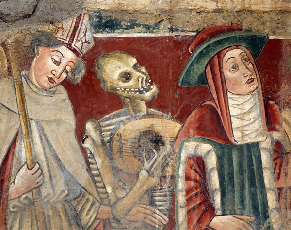Death playing a ballad between the Cardinal and the Bishop