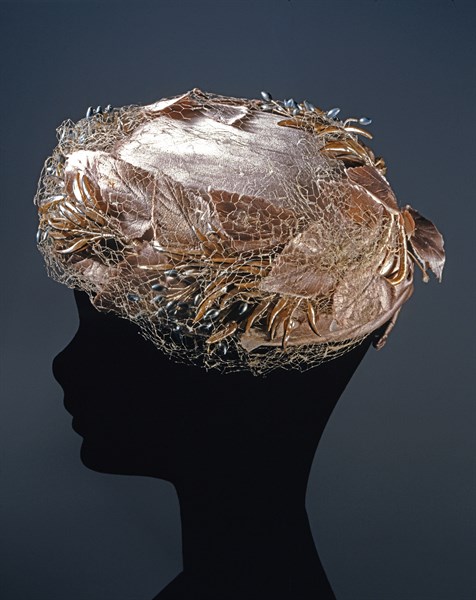 Janette Colombier grey satin hat