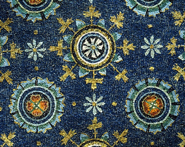 Mausoleum of Galla Placidia in Ravenna : starry vault (detail)