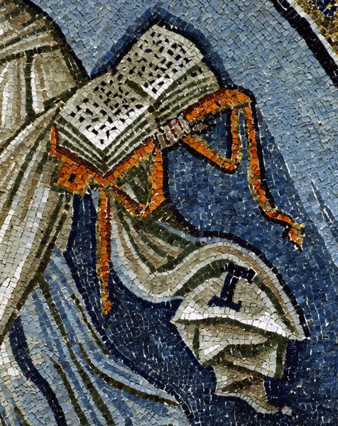 Mausolée de Galla Placidia à Ravenne : lunette du martyre de saint Laurent (détail)