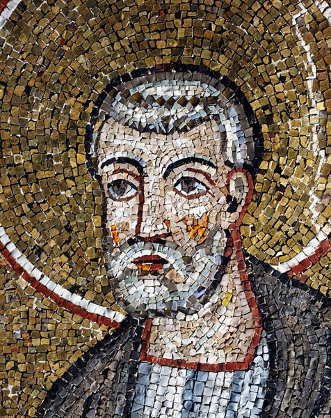 Basilica of Sant'Apollinare Nuovo, Ravenna: Saint Martin opening the procession of the holy martyrs (detail)